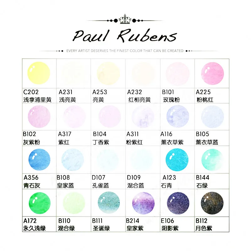Online 0,8 ml mini eisen box Rubens 24 farbe aquarell malen candy farbe neue farbe basis farbe anfänger verpackung freies verschiffen