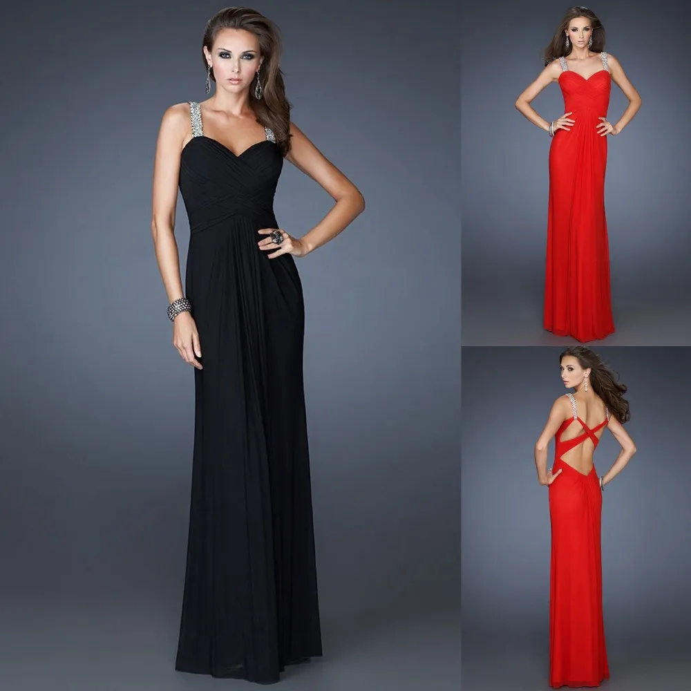 red dress with diamond straps