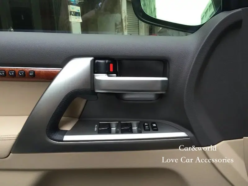 Для Toyota Land Cruiser V8 200 LC200 межкомнатных дверей подлокотник украсить боковой двери ручка Панель рамка для автомобиля аксессуары