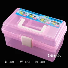 Beauty 18*11*11cm Multicolor Double Layer Tools Multi-function Plastic Storage Box Case Nail Art Beauty Manicure Accessory Tool