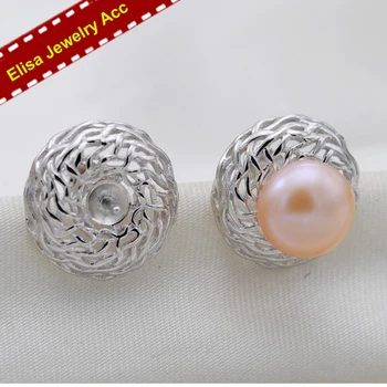 

S925 Sterling Silver Pearl Stud Earrings Jewelry Findings Women DIY Earrings Components 3Pairs/Lot