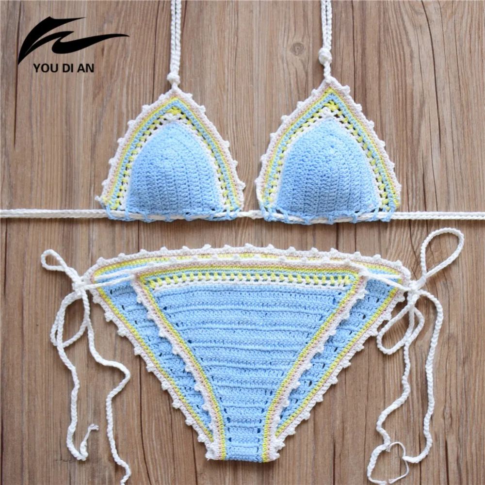 2016 crochet costumi da bagno beach vestito sexy fatti a mano alluncinetto bikinis donne