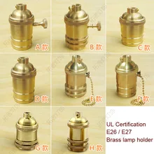 Винтаж E26/E27 держатель лампы индустриальный Лофт Стиль латунь E27 розетка электрическая лампочка эдисона основание для патрона для подвесной светильник