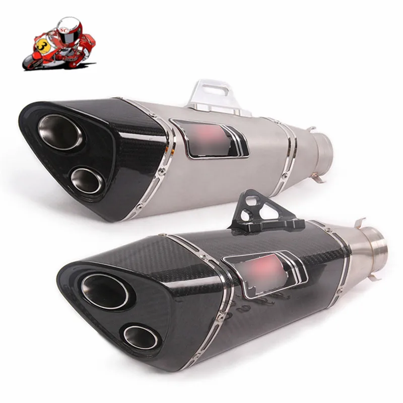 

Moto Universel Tubo De Escape Motorcycle Exhaust Double Hole DB Killer Muffler For Yoshimura R11 Suzuki gsr 600 sv 650