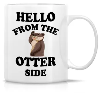 

Hello From the Otter Side 11 Oz Ceramic Coffee Mugs - Funny, Sarcastic, Motivational, Inspirational birthday gifts