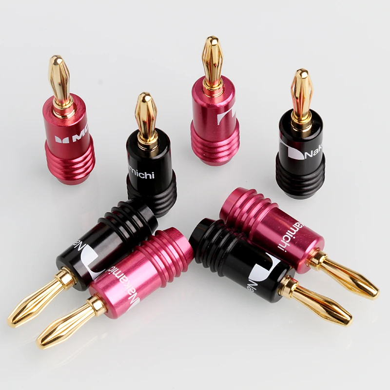 8pcs Banana Speaker Cable Wire Aluminium Adapters Plugs 4mm Copper