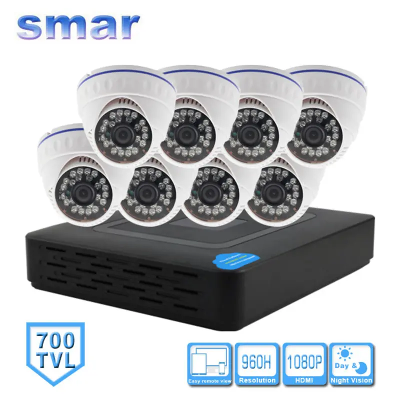 bilder für Smar 8CH CCTV-System 8 Kanal HDMI DVR 8 STÜCKE 700TVL IR Tag und Nacht Sicherheit Kamera Home Security System Kits bilder für Smar 8CH CCTV-System 8 Kanal HDMI DVR 8 STÜCKE 700TVL IR Tag und Nacht Sicherheit Kamera Home Security System Kits