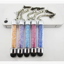 2 в 1 Алмазный кристаллический стилус с сенсорным экраном стилус телефон 3,5 мм заглушка от пыли для IPhone 6 6s планшет Xiaomi