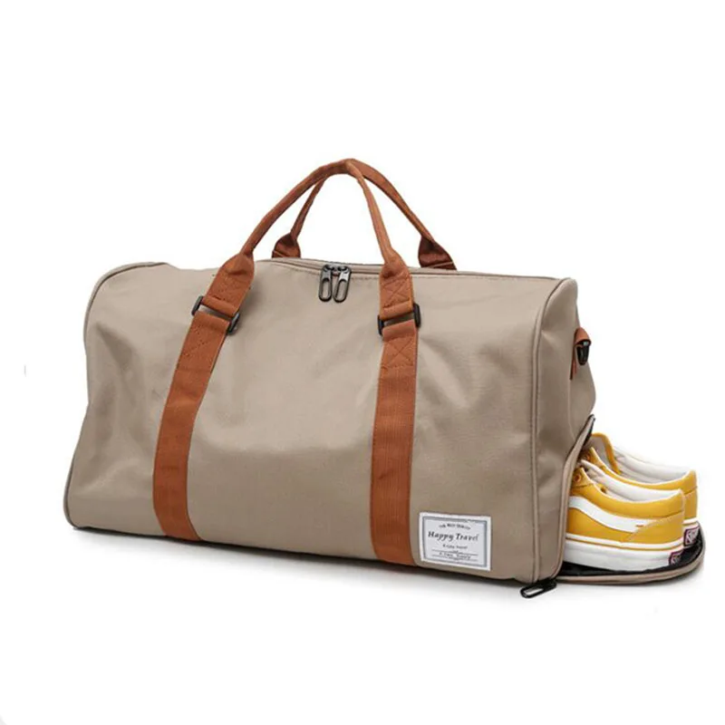 Zebella, мужские дорожные сумки, водонепроницаемые, для переноски багажа, сумки на плечо, большая вместительность, мужская спортивная сумка, короткие, для путешествий, выходные сумки - Цвет: Khaki