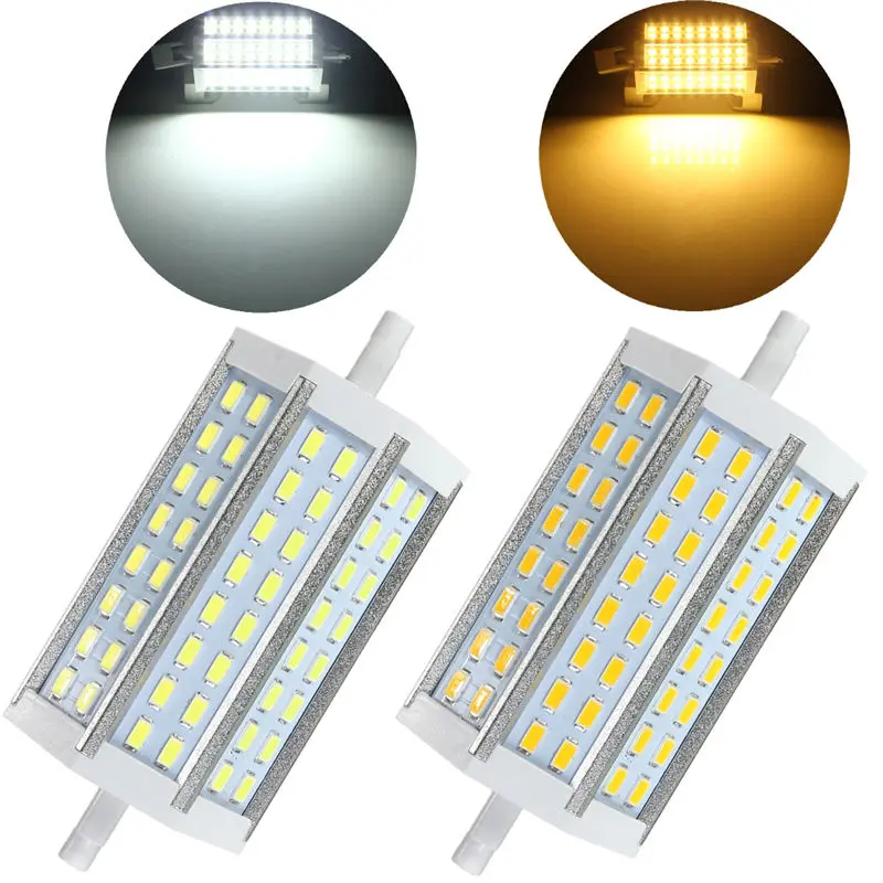 

48 LED Light Bulb R7S 118MM 15W 5730 SMD Flood Corn Light Halogen Lamp Replacement Pure Warm White Non Dimmable AC85-265V