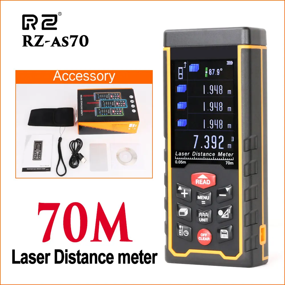 RZ Laser Distance Meter Rangefinder Range Finder Hunting Digital Handheld Distance Meter 50m 100m Tape Ruler Laser Rangefinder RZ Laser Distance Meter Rangefinder Range Finder Hunting Digital Handheld Distance Meter 50m 100m Tape Ruler Laser Rangefinder