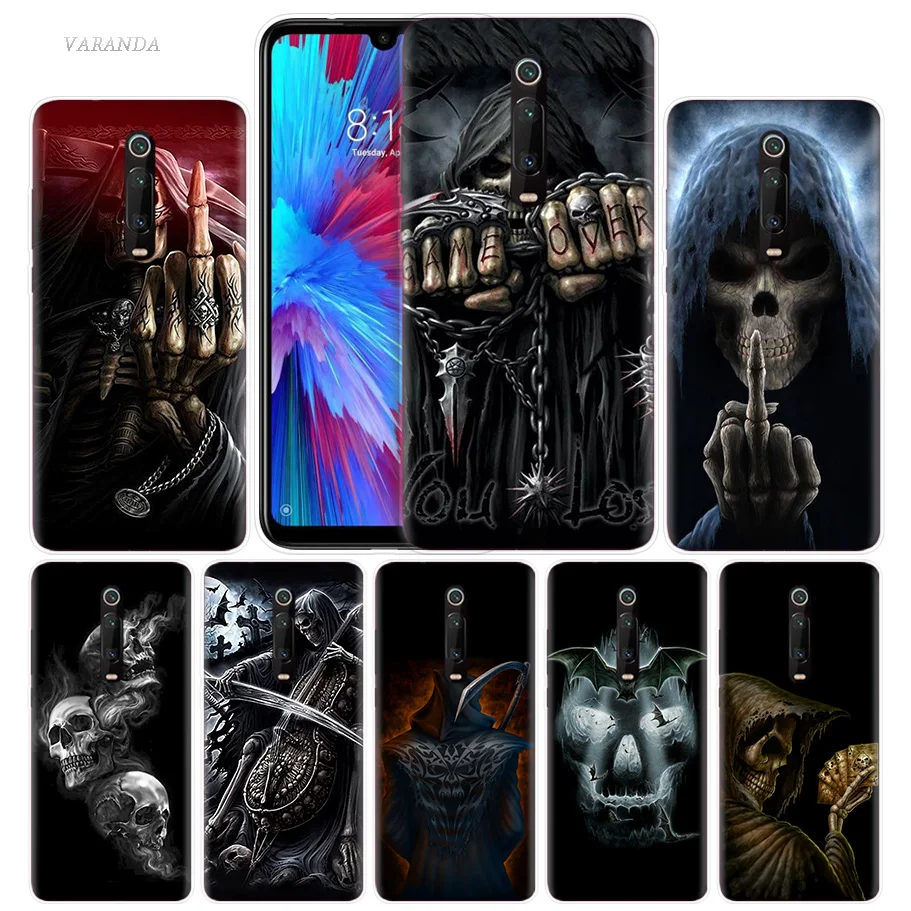 Чехол Grim Reaper Skull Skeleton для Xiaomi Redmi Note 8 8T 9S 7 9 Pro 7A K30 Zoom MI 10 5G CC9 9T A3 Poco X2 F2 чехлы