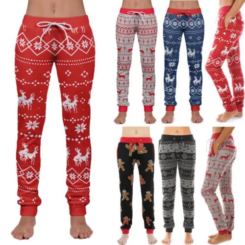 Familia pijamas de Navidad Matching pantalones hombres mujeres ropa de dormir