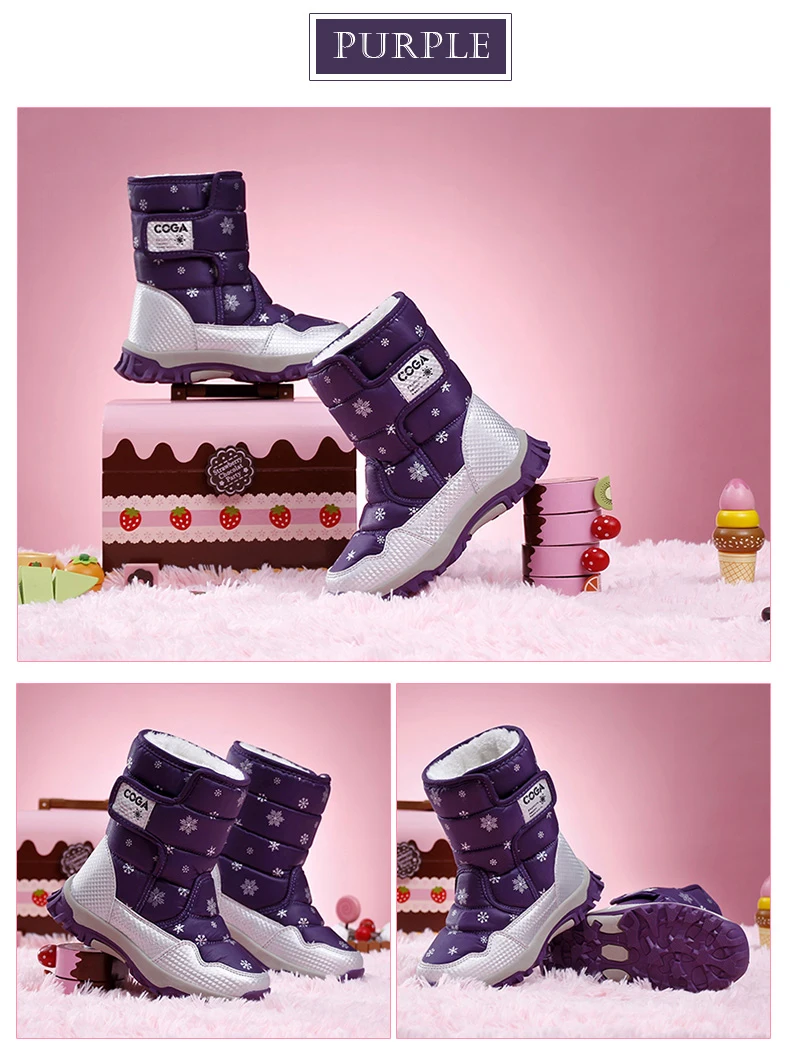 30 градусов брендовые ботинки детская обувь зимние детские зимние ботинки водонепроницаемые женские теплые ботинки противоскользящие