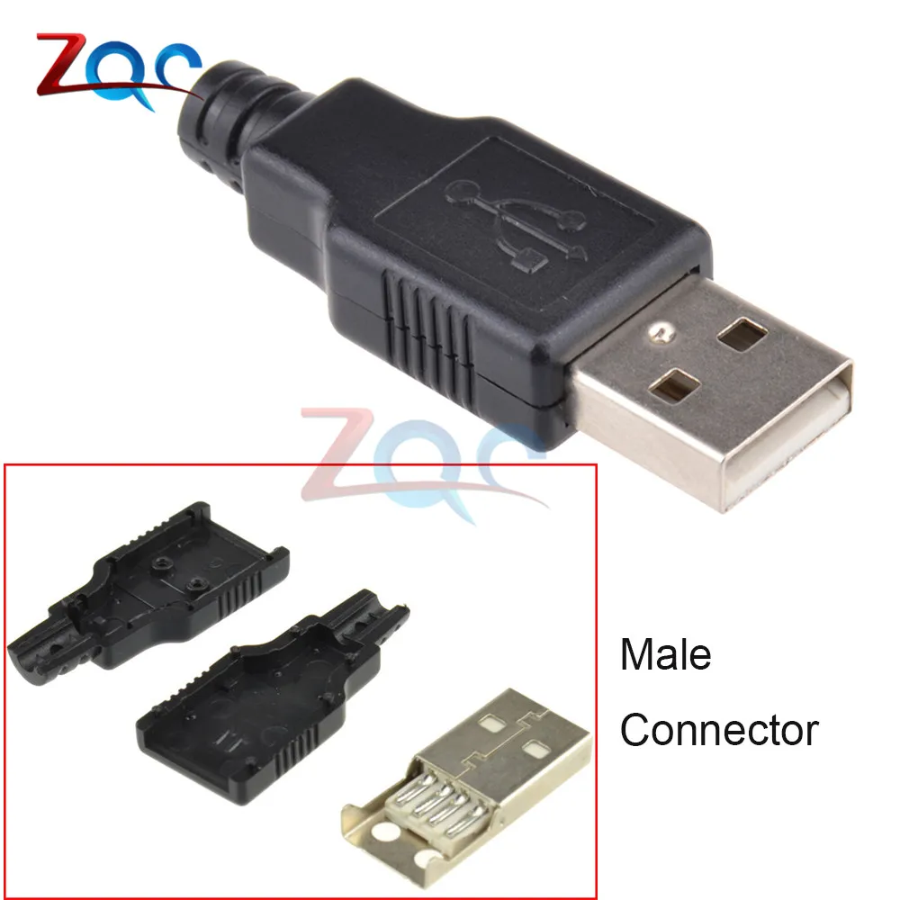 10 шт. USB 2 0 Тип A штекер Адаптер Гнездо 4 Pin разъем с пластиковой крышкой типа DIY