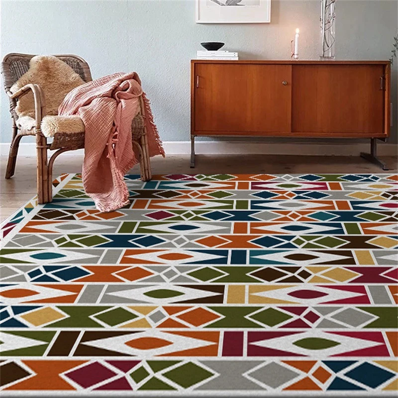 Богемные абстрактные красочные ковры геометрической формы коврики для гостиной современные европейские коврики для журнального столика прикроватный ковер для спальни
