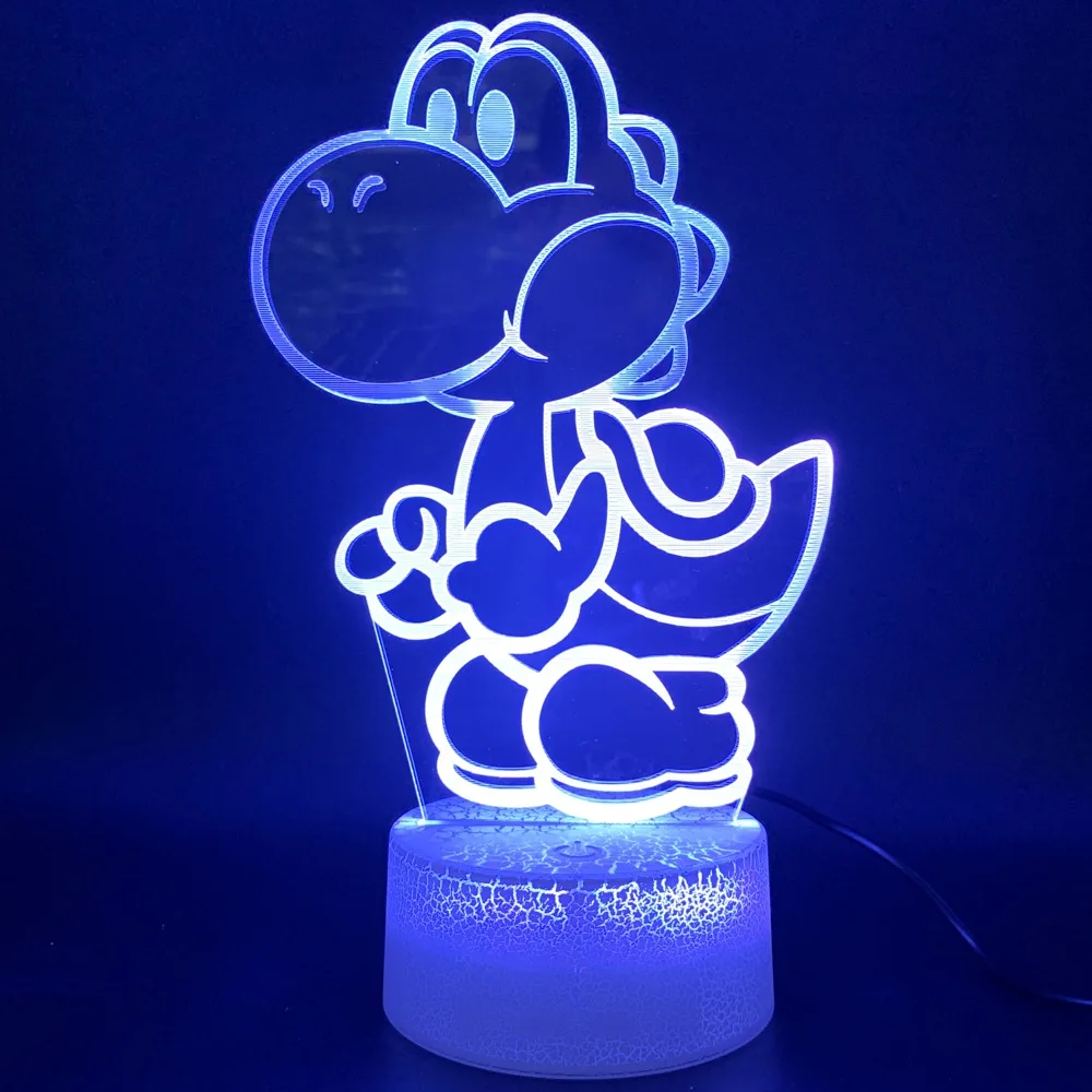 Светодиодный 3d-ночник лампа игра Марио Йоши Яйцо сенсорный сенсор изменение цвета украшение дома подарок для детей ребенок ночник для спальни