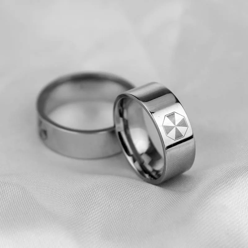

RESIDENT EVIL UMBRELLA ETCHED LOGO Stainless Steel BAND RING Size 18-23