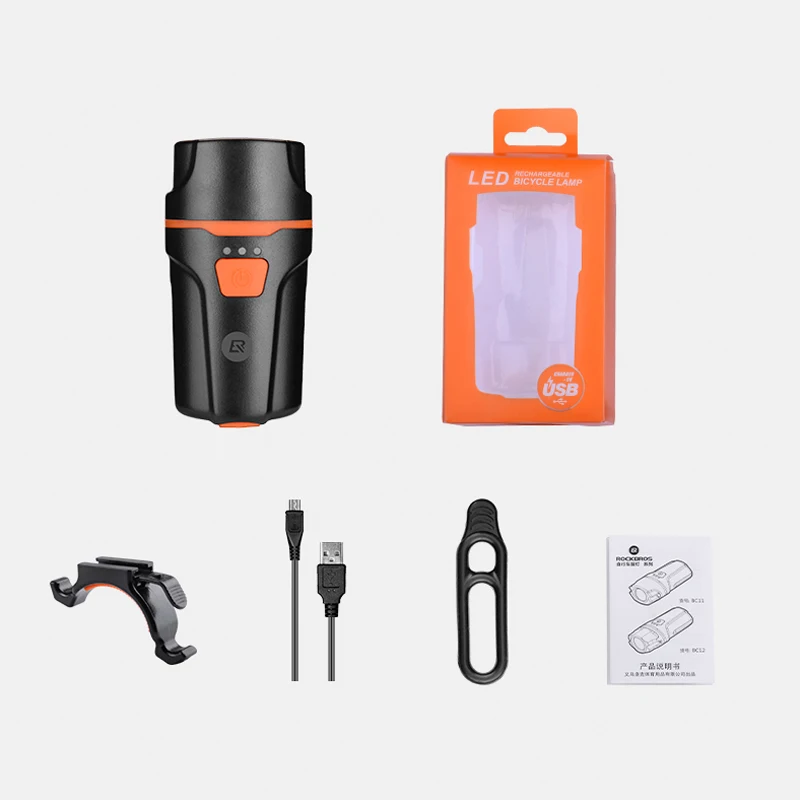 Top ROCKBROS Rechargeable Light Cycling Bike Flashlight Waterproof Headlight Bicycle Lamp Power Bank Bicycle Front Bike Accessories 5