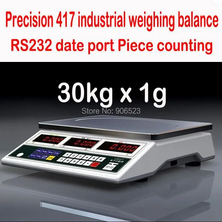 

free shipping Digital tabletop counting scale 30KG-1g APTC417 RS232 data print industrial heavy weighing balance