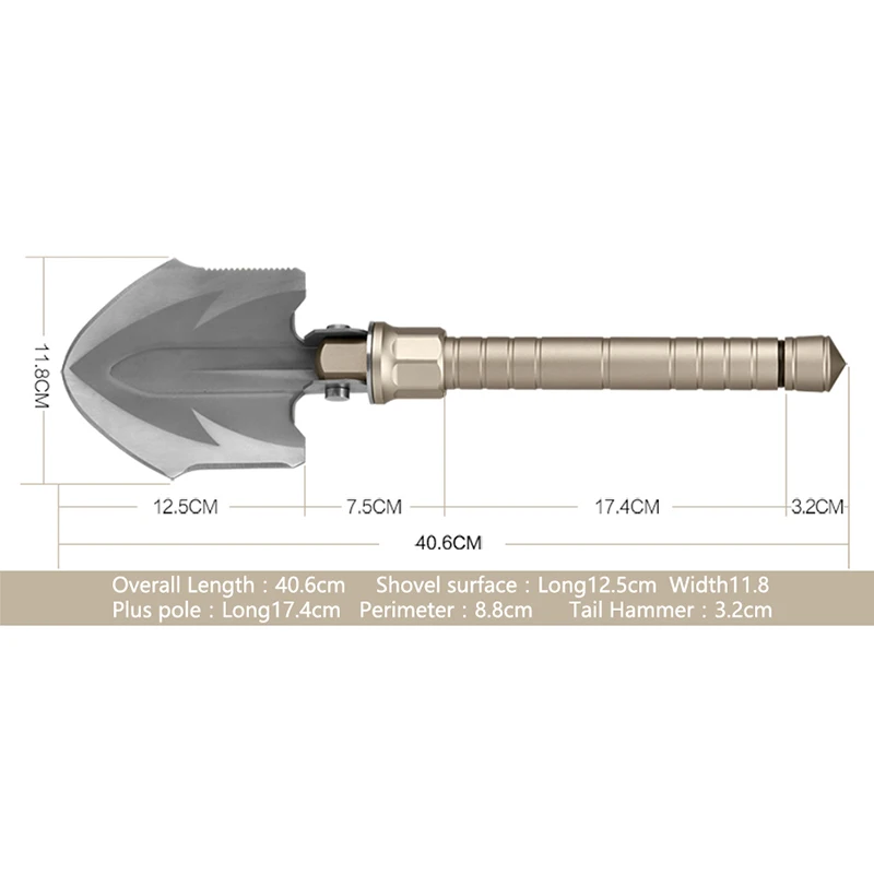 FREE SOLDIER Многофункциональная складная стальная лопата, военно-техническая железная лопата, спасательный молот в природных условиях, инструментальная лопата