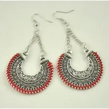 2016 new fashion Carved Ethnic Rope Wrap Drop font b Earrings b font Vintage boho long