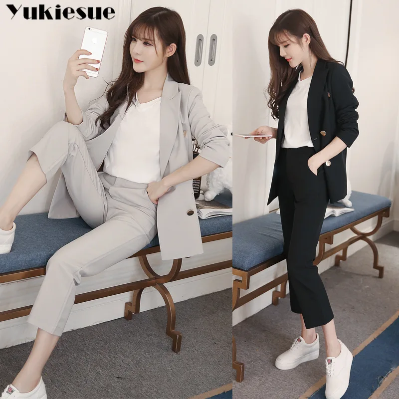 

2018 Winter Women's Pants Suit ladies office lady business suits trouser blazer for female jacket costume suit Office Uniform
