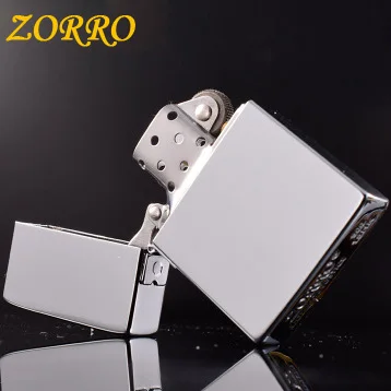 

ZORRO brass gasoline lighter silver&coffer kerosene lighters, Petrol lighters