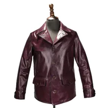 Прочитайте описание! В размерах азиатского стандарта! Высококачественная натуральная куртка из коровьей кожи винтажная куртка из натуральной воловьей кожи 171110D