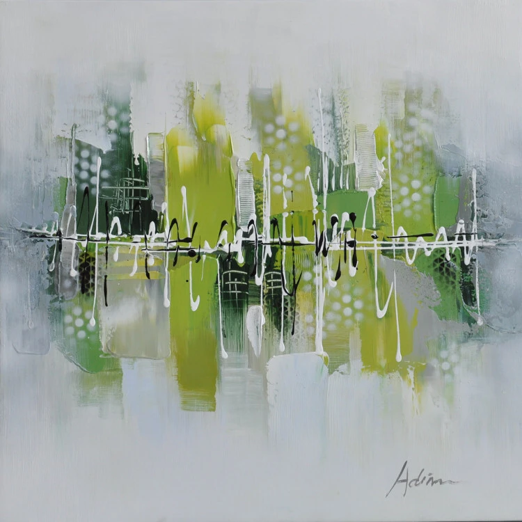 Oil painting Modern abstract painting "cool colors" 100% pure hand