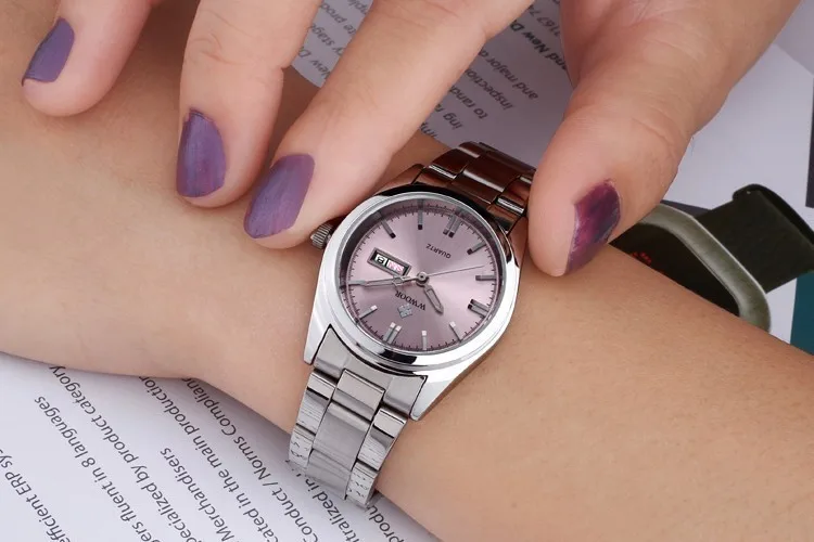 Горячая мода бренд Relogio Feminino Дата День часы женские часы из нержавеющей стали дамские модные повседневные часы кварцевые женские часы