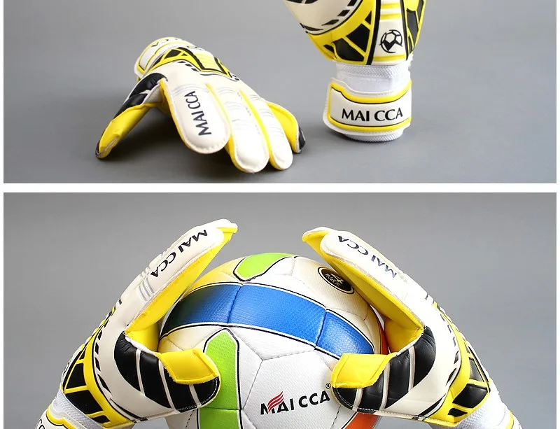 MAICCA взрослых ASoccer вратарские перчатки для мужчин женщин Professional Finger Protector противоскользящие латекс Футбол вратарь glvoes