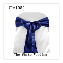 Горячая Распродажа 100 стул Луки темно-синий бант на стул Китая