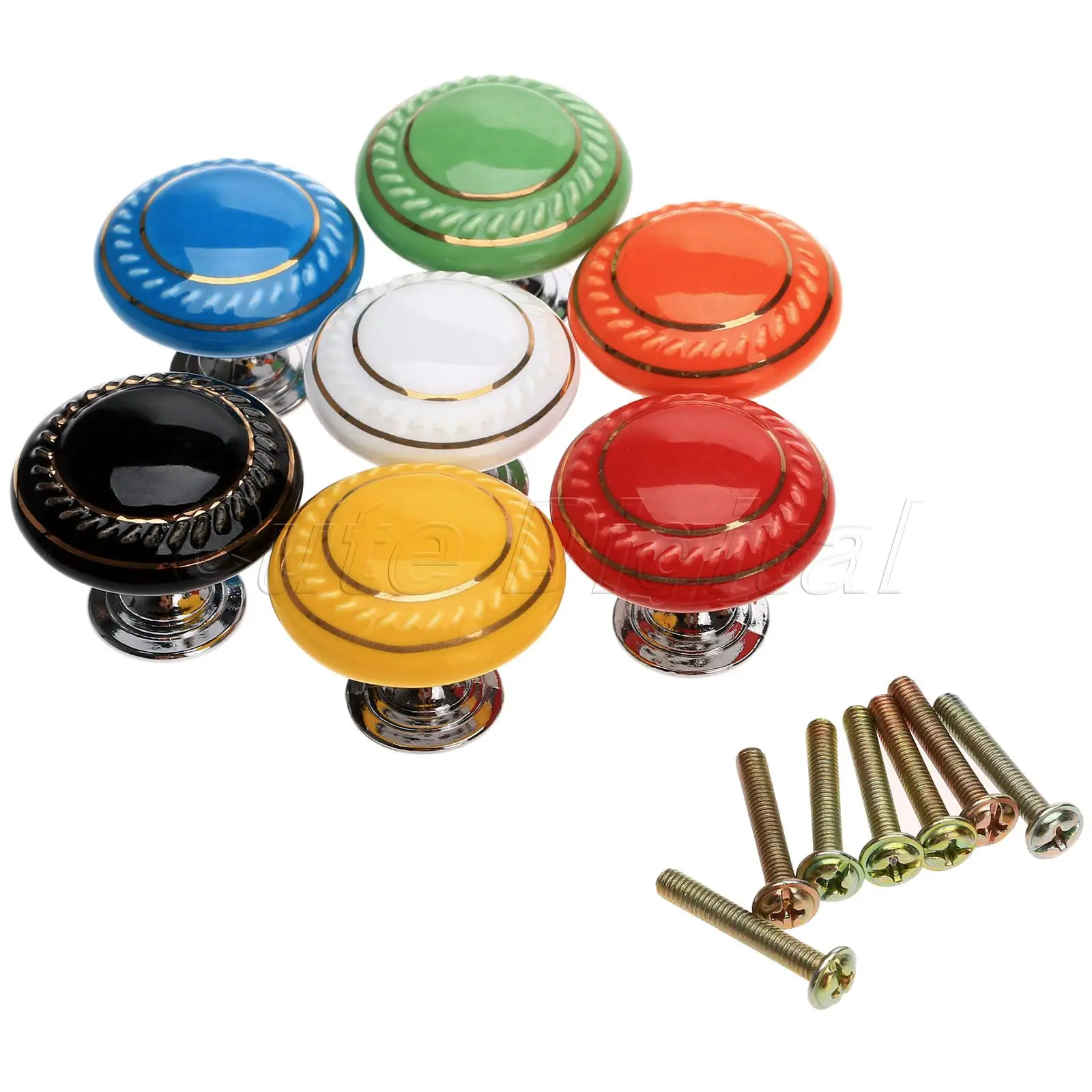 Round Cabinet Knobs Door Knob Drawer Cabinet Cupboard Wardrobe Ceramic Kitchen Knob Pull Handle Decor for Kitchen Furniture