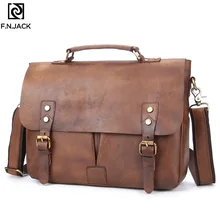 F. N. JACK мужской портфель из натуральной кожи, сумки на одно плечо, Сумка с косым ремешком, бизнес простая сумка через плечо для мужчин