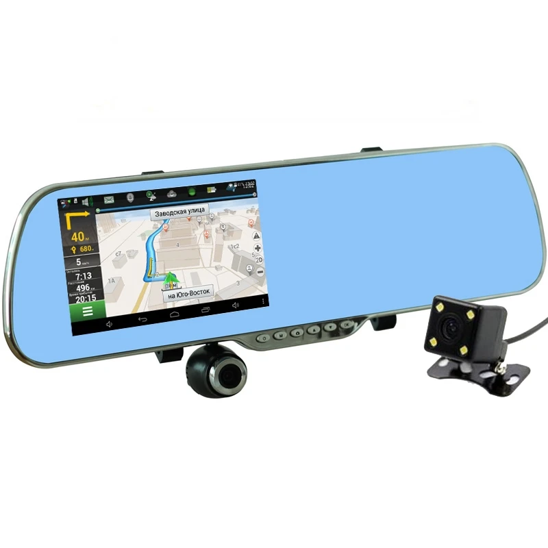 Автомобильный видеорегистратор Fonwoon 5 дюймов Android GPS навигация Wifi зеркало заднего