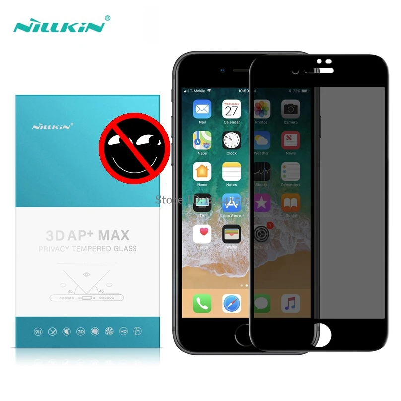 

For iPhone 7 / 8 Plus Privacy Screen Protector Nillkin 3D AP Protective Tempered Glass Guard Cover Shield for apple i7 i8 plus