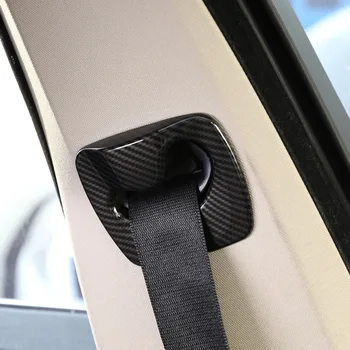 

2pcs Carbon Fiber Style ABS Safety Belt Cover Trim For BMW 5 Series f10 520 525 2014-2017 Car Accessories