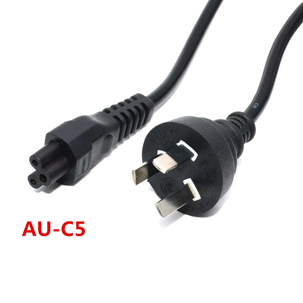 5 футовый C5 Cloverleaf приводной к EU/US/AU/UK 2 3 контактный штепсельный кабель питания