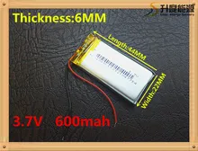 Free shipping Polymer battery 600 mah 3.7 V 602244 smart home MP3 speakers Li-ion battery for dvr,GPS,mp3,mp4,cell phone,speaker