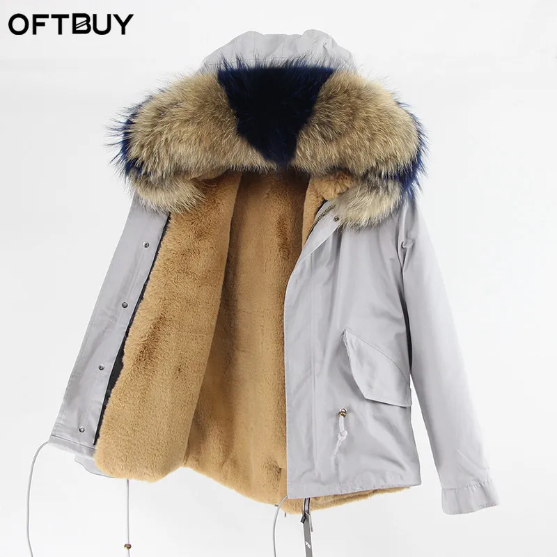 OFTBUY, серые парки, зимняя куртка для женщин, зимнее пальто, женская парка, пальто с натуральным мехом енота, воротник с капюшоном, теплая плотная - Цвет: 9