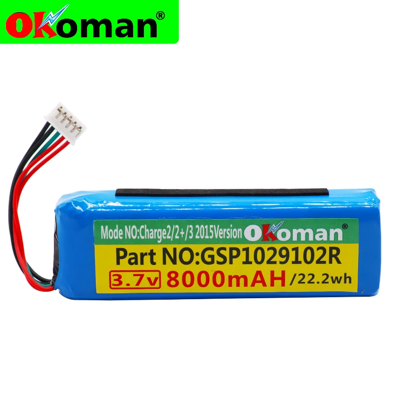 100% новый 8000mah GSP1029102R Аккумулятор для JBL Charge 2 Plus + charge 3 2015 версия P763098 батареи |