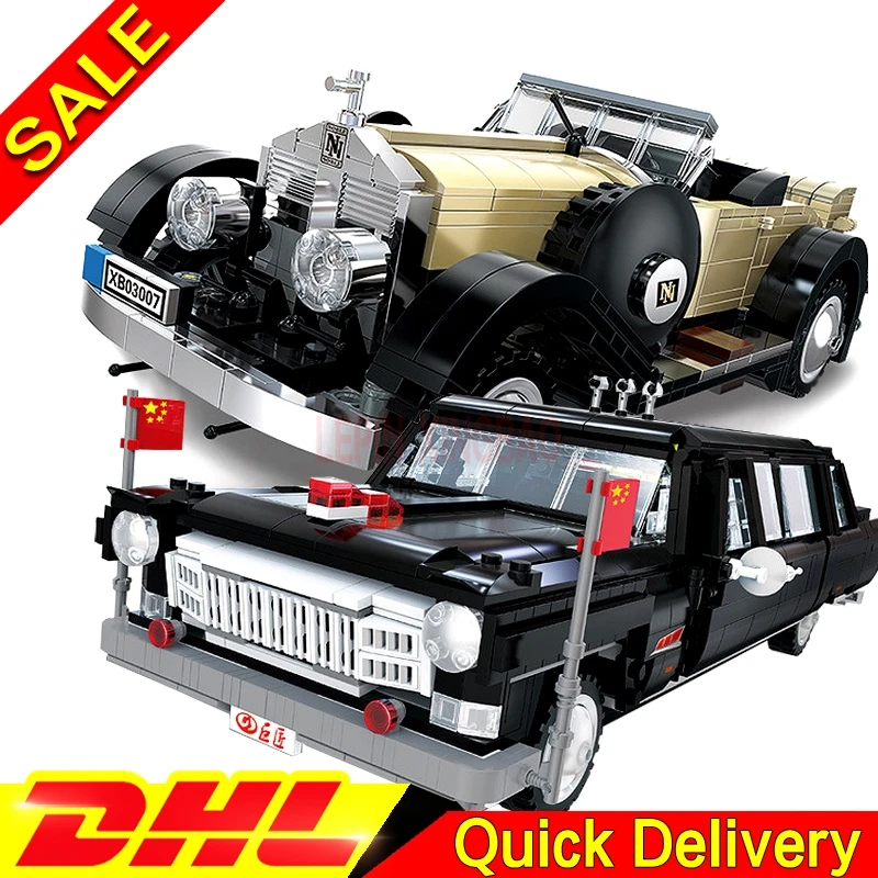 

XingBao 03003 HongQi Master Car + XingBao 03007 Rolls-Royce Noble Building Blocks Bricks leleings Toys Model Children Christmas