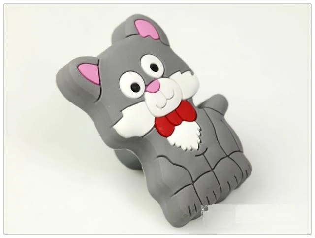 

10Pcs Adorable Cat Furniture Hardware Rubber Baby Boys Girls Room Furniture Knobs (Size:50*30mm)