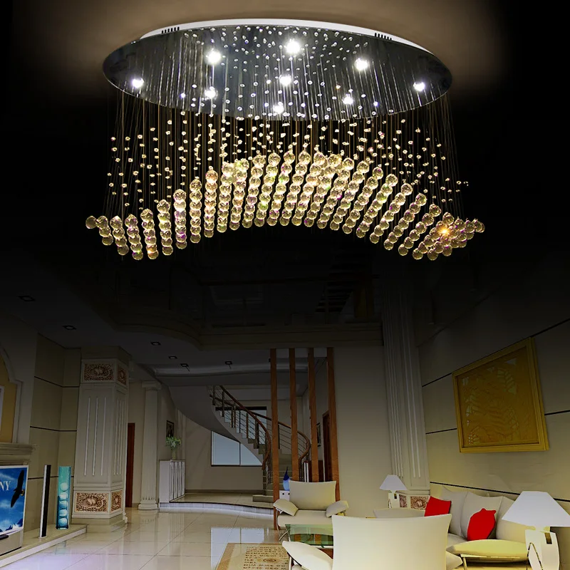 

Tubor modern K9 oval crystal ceiling light For Living Room hotel hall home modern Lighting Fixtures led crystal ceiling lamp
