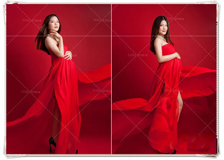  Women Summer Maternity Photography Dress Clothing for Pregnant One Size Pregnancy Photography Shoot Props Gown Clothes