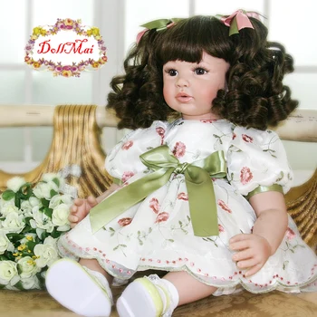 

60cm Silicone Vinyl Reborn Baby Doll 24inch Princess Toddler Alive Bebe Accompany Doll Birthday Gift Present For Kid Girl Boneca