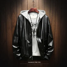 Мужские осенне-зимние кожаные куртки, мужские Модные повседневные свободные байкерские куртки с капюшоном из искусственной кожи, теплая ветрозащитная верхняя одежда