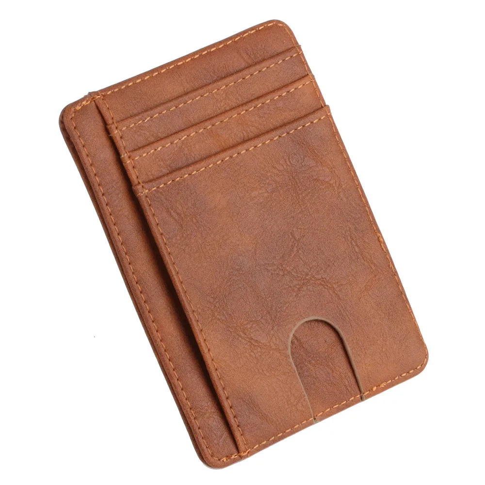 Мужской кожаный бумажник тонкий кредитный держатель для карт ID Чехол кошелек сумка