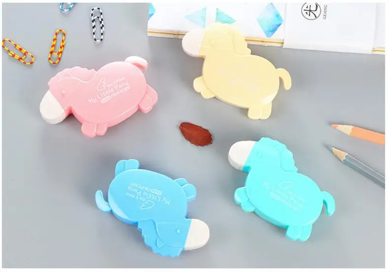 Lote Bonito Cavalo Pequeno Escritório Fita Corretiva Papelaria Material Escolar Suprimentos Cinta Papeleria 24 Pçs - 5 24 pçs lote bonito cavalo pequeno Escritório